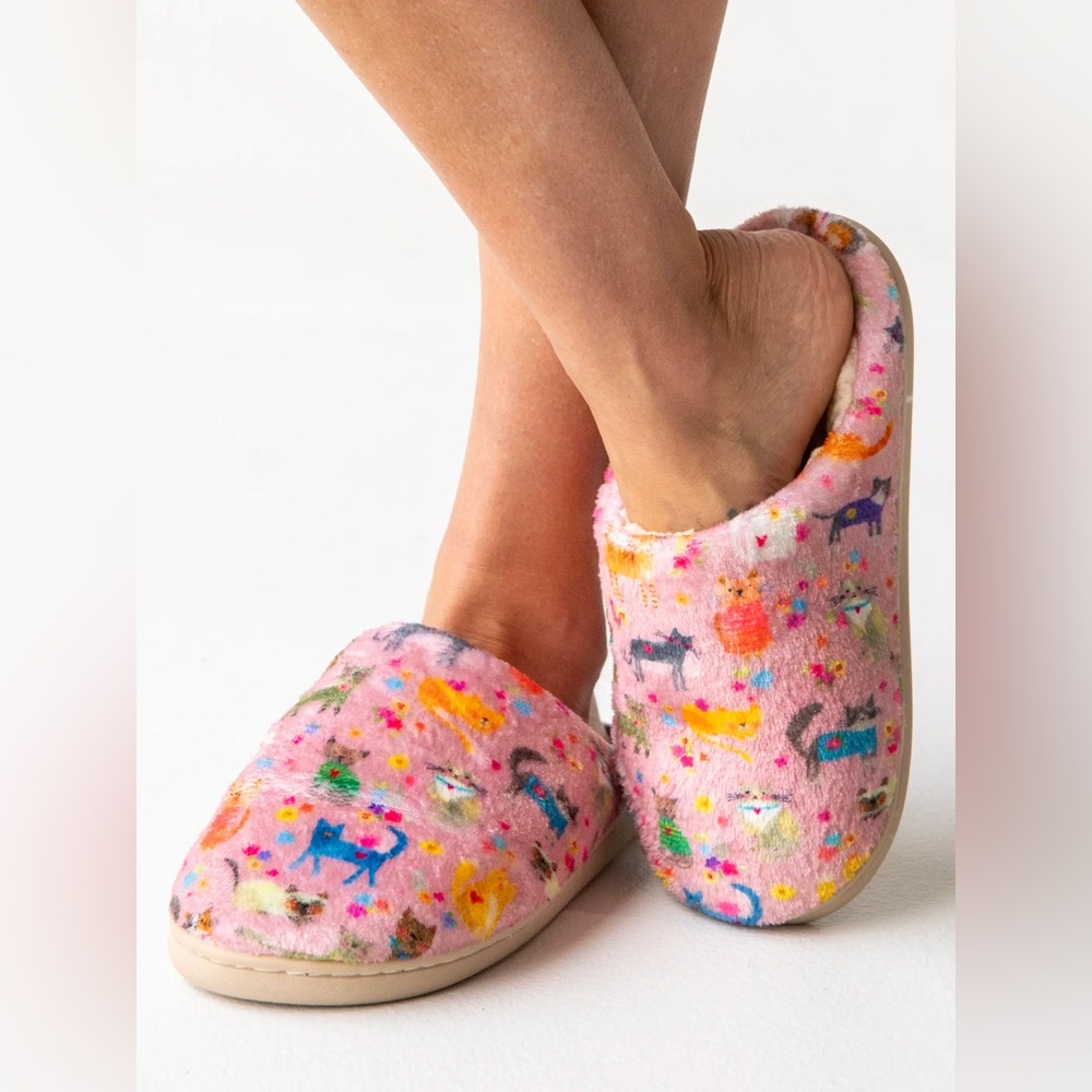 NEW NATURAL LIFE COZY CAT SLIPPERS XL 10-11